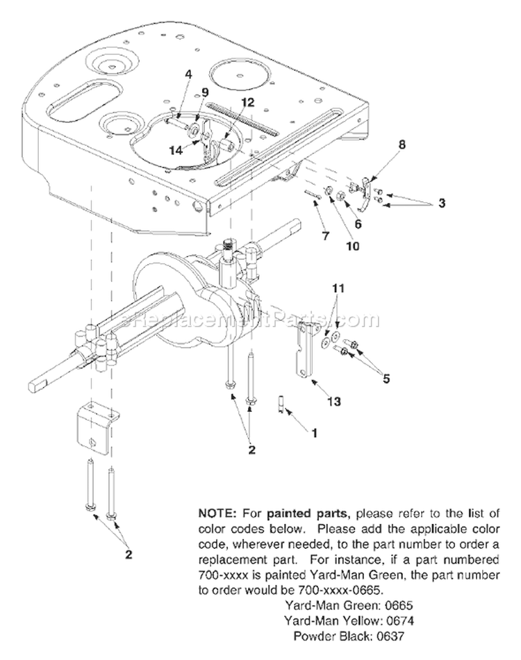 Page N Diagram and Parts List for 2002 Yard Man Lawn Tractor